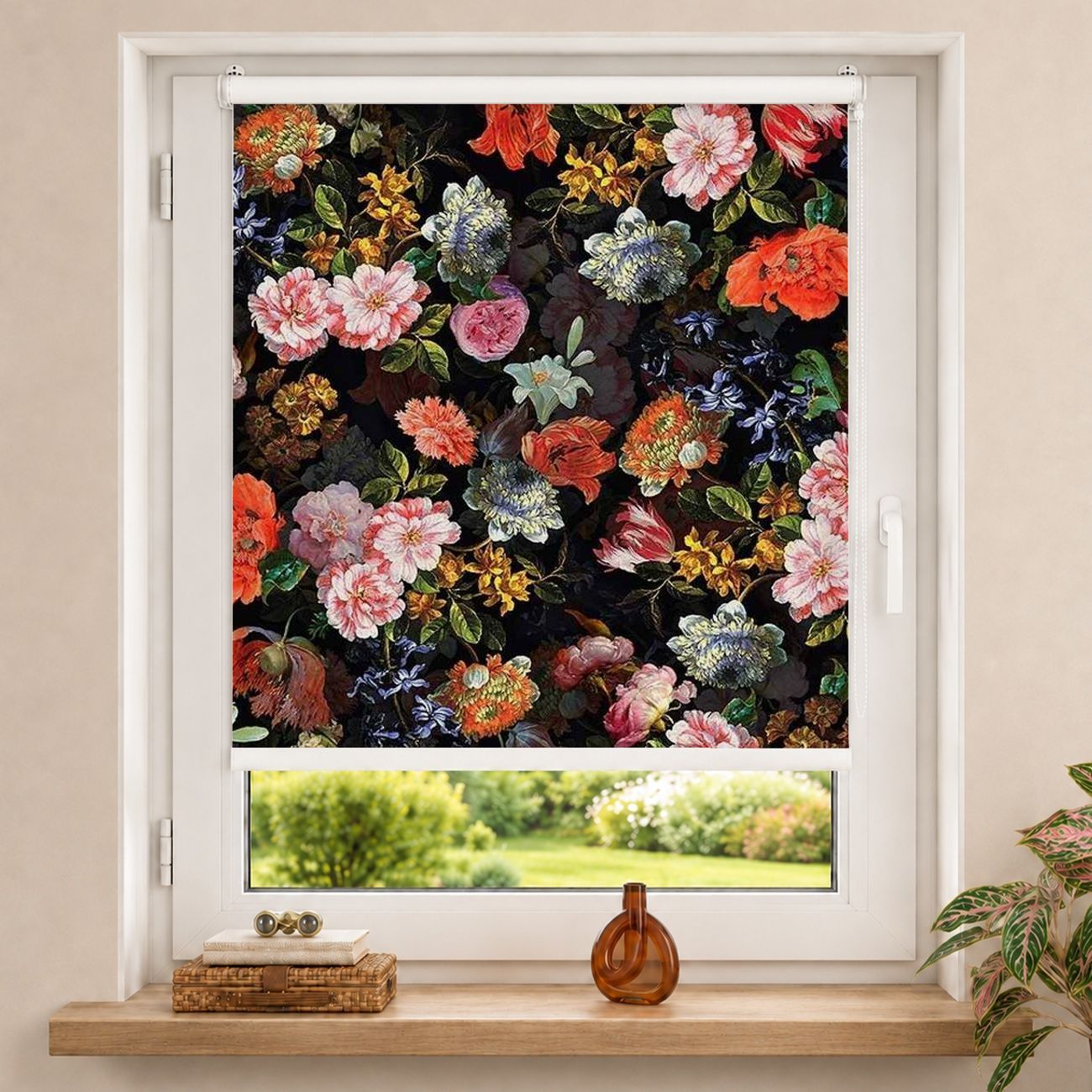 Rollo Dunkles Blumenbouquet