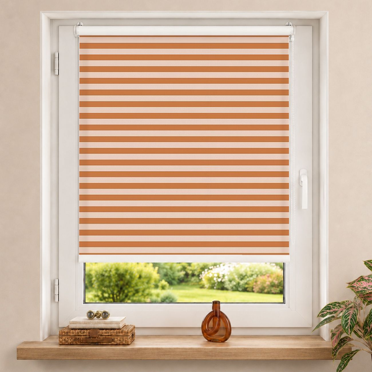 Rollo Längsstreifen in Orange II Quer
