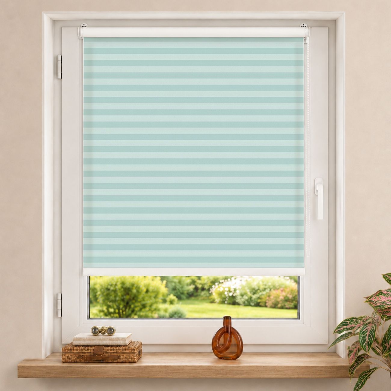 Rollo Längsstreifen in Pastell Mint II Quer