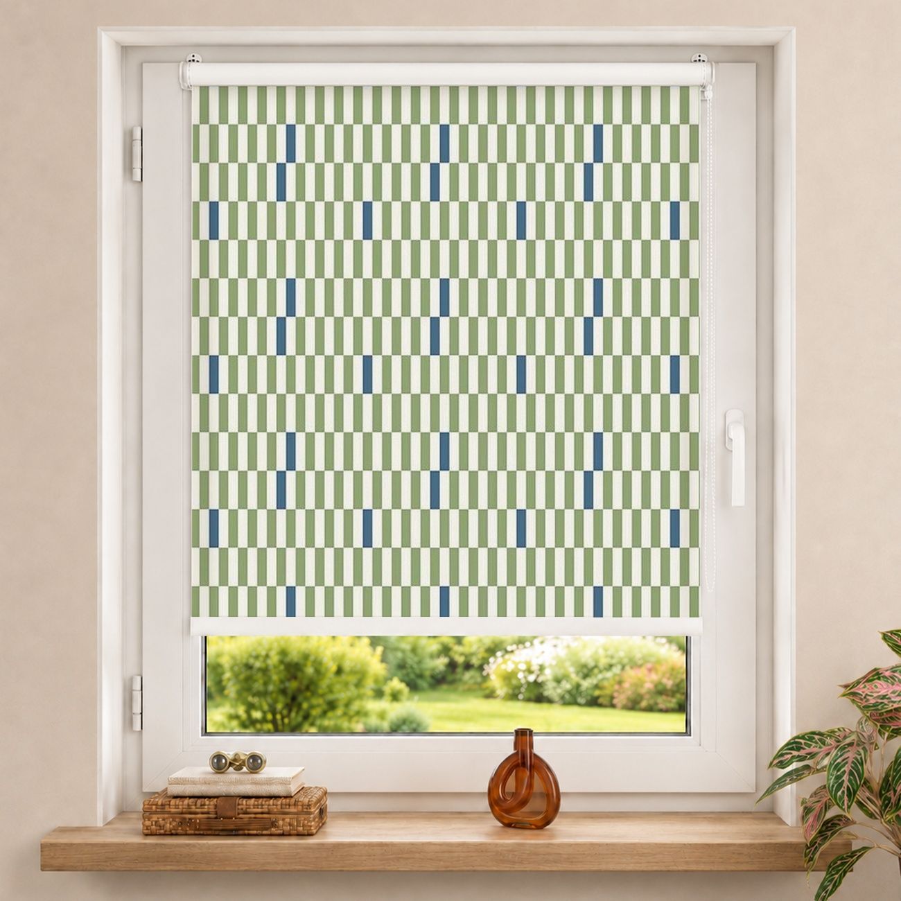 Rollo Moderne Muster Blaue Rechtecke