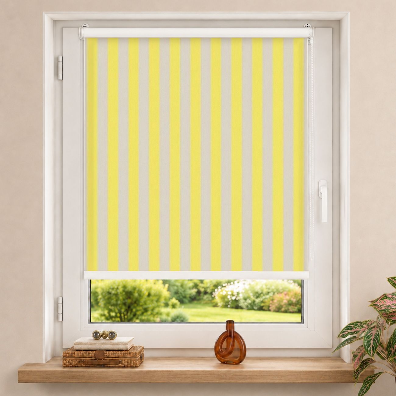 Rollo PopArt Sommer Streifen Gelb Beige