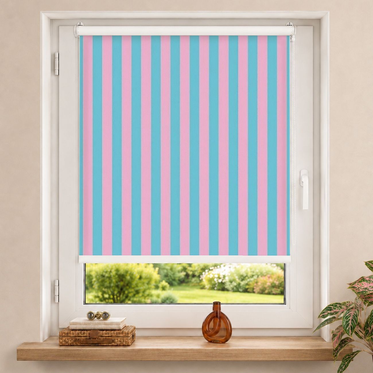 Rollo PopArt Sommer Streifen Rosa Hellblau