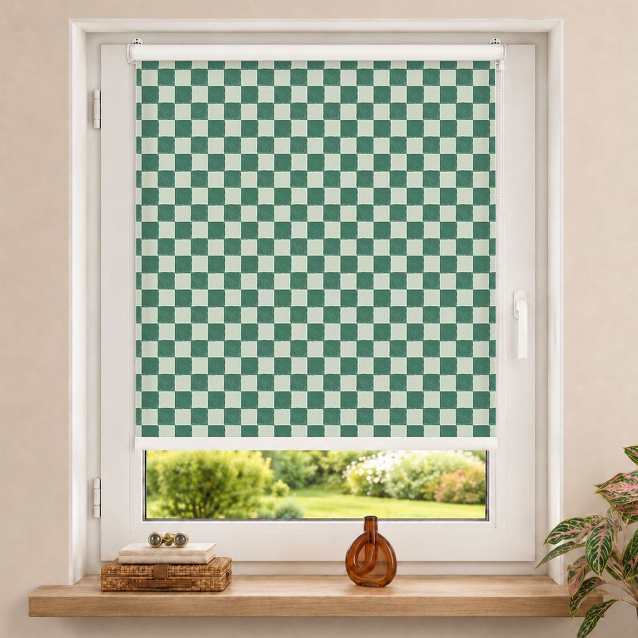 Rollo Retro Schachmuster Mintgrün