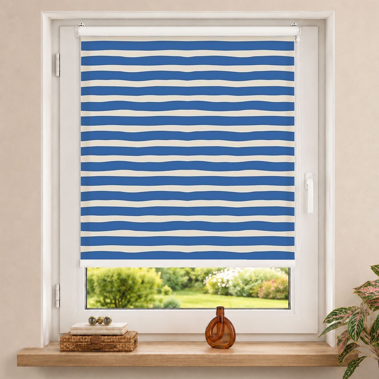 Rollo Sommerurlaub Blaue Streifen