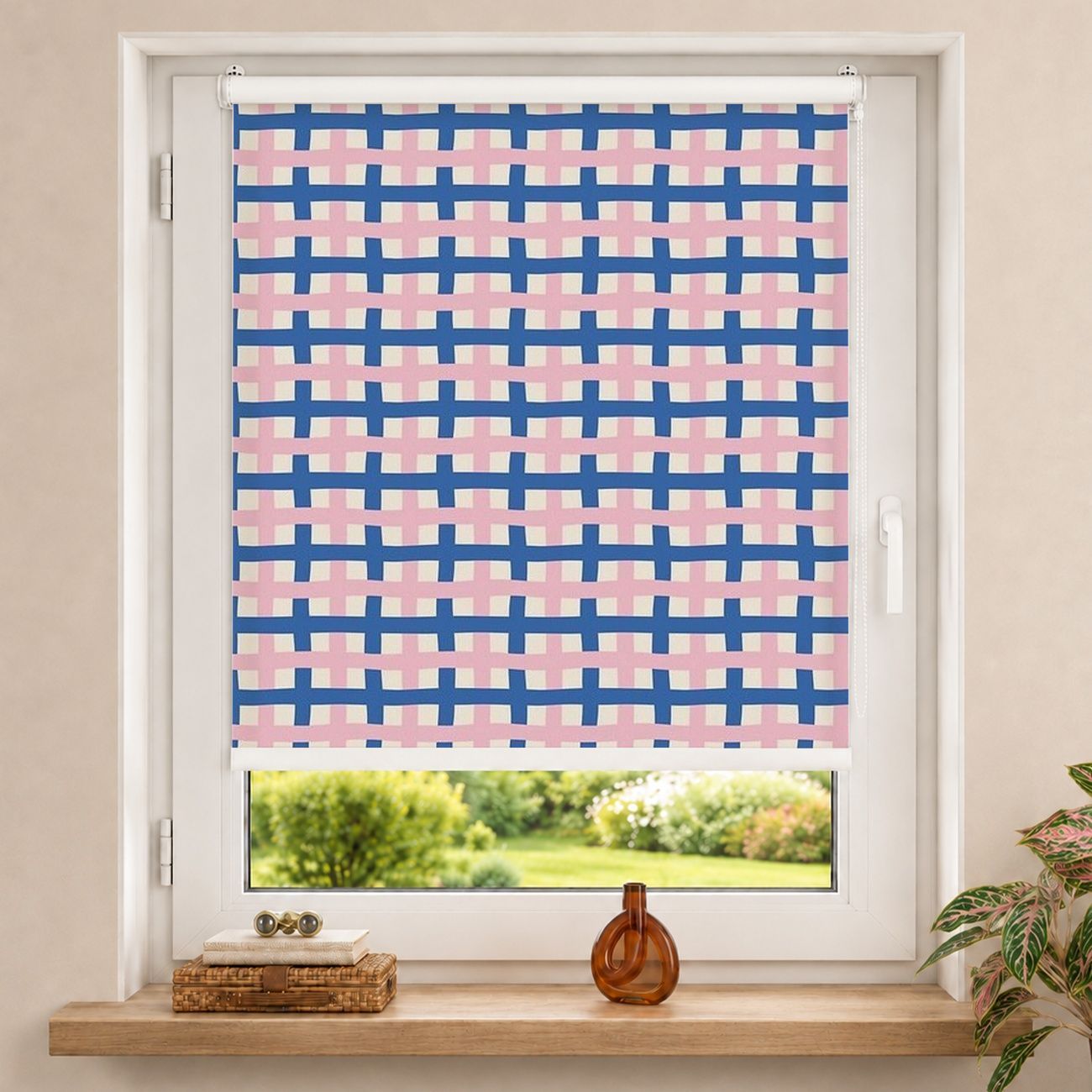 Rollo Sommerurlaub Rosa blaues Karo