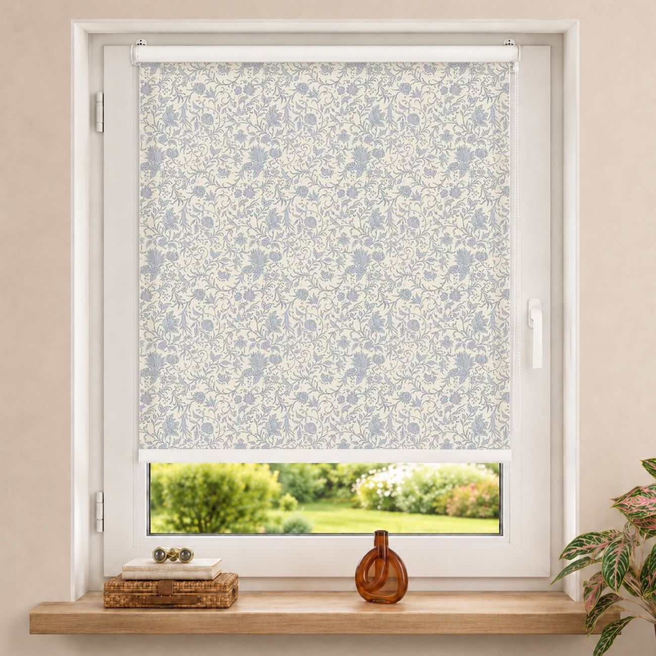 Rollo Zartes Granatapfelmuster auf Cremebeige