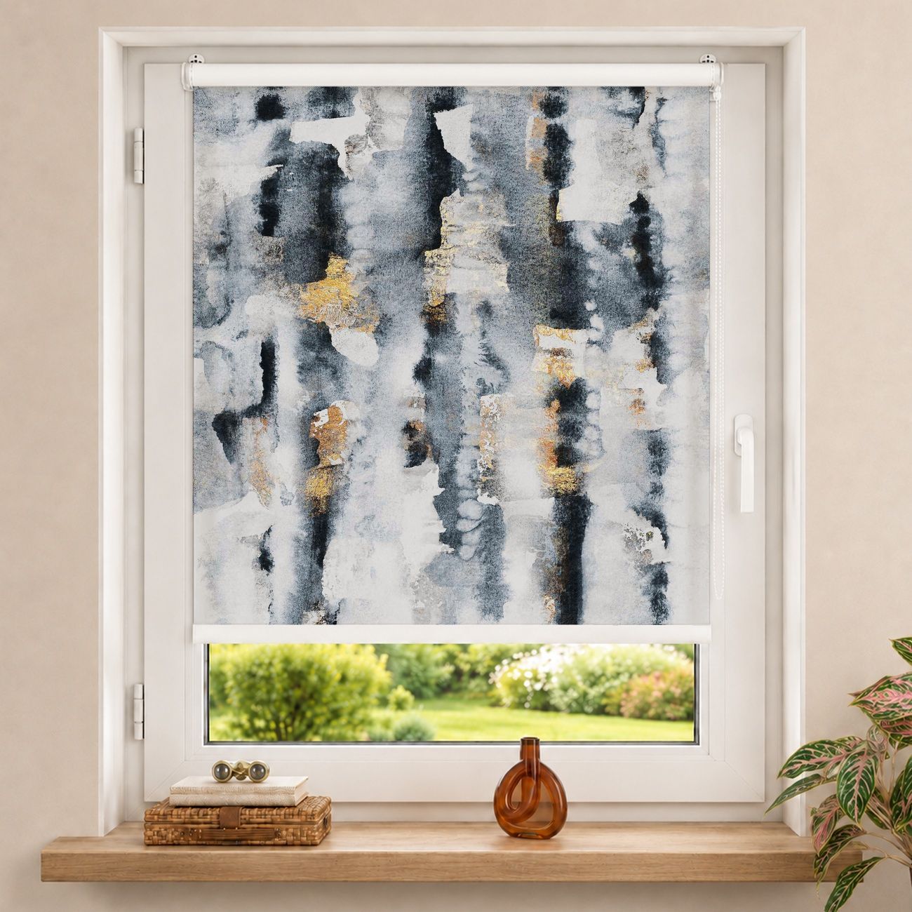 Rollo Abstraktes Aquarell mit Gold
