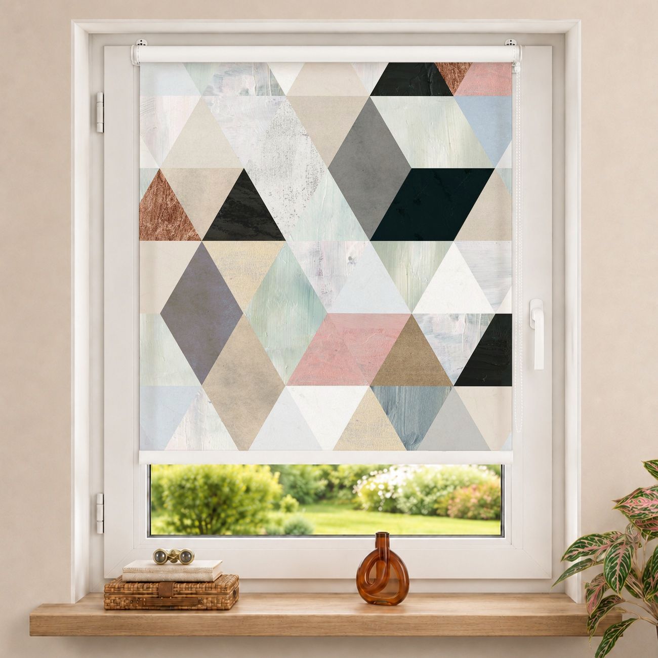 Rollo Aquarell-Mosaik mit Dreiecken I