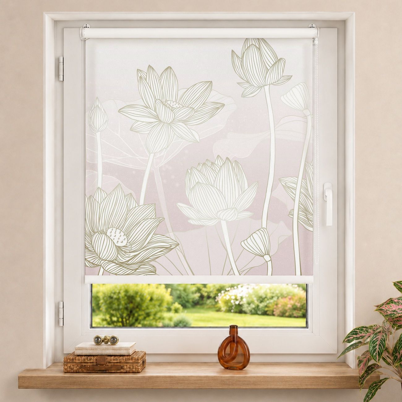 Rollo Lotus Illustration Gold und Rosa