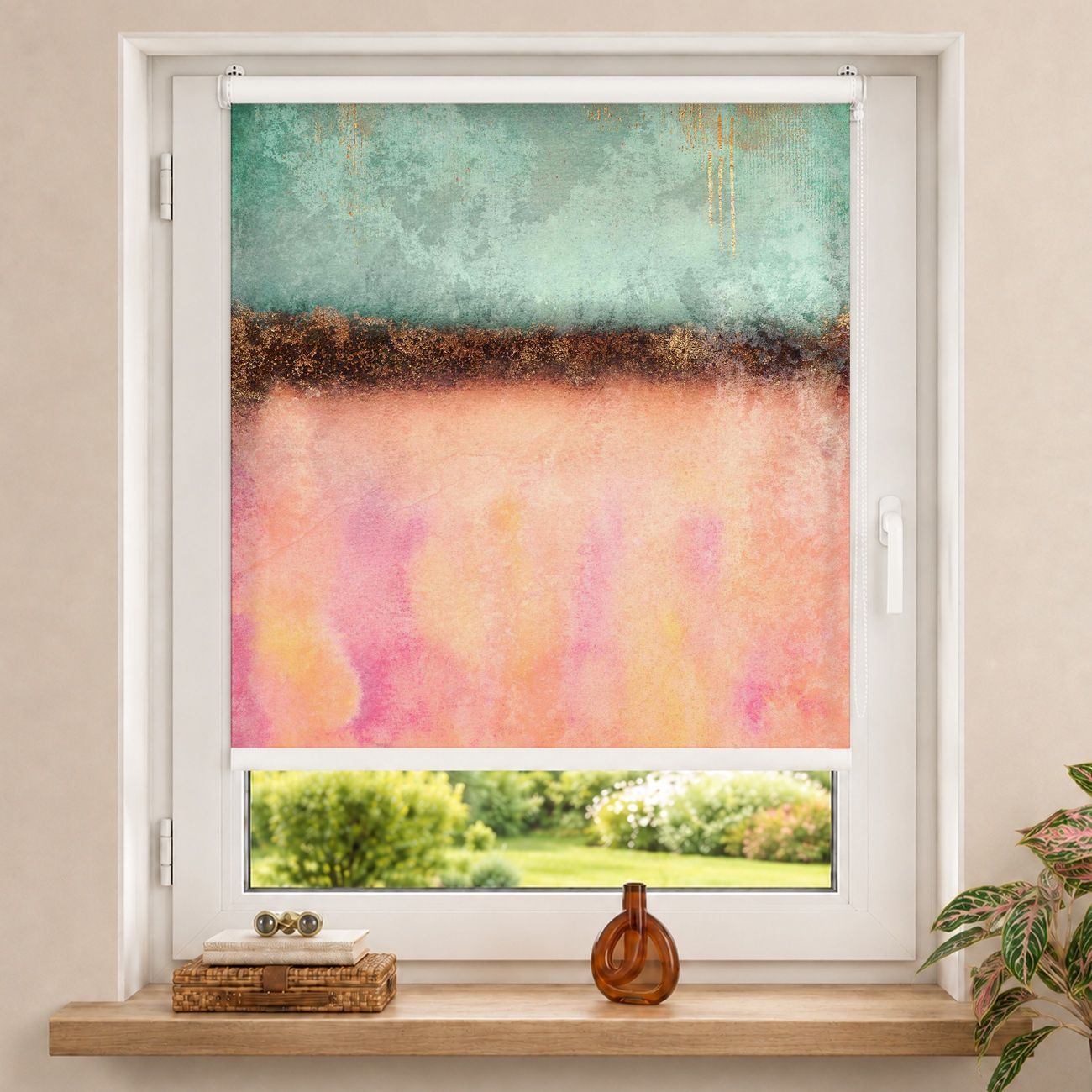 Rollo Pastell Sommer mit Gold