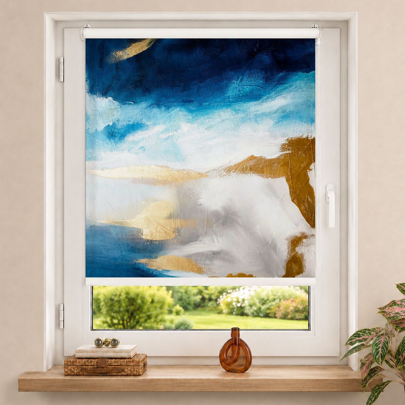 Rollo Winterlandschaft mit Akzenten