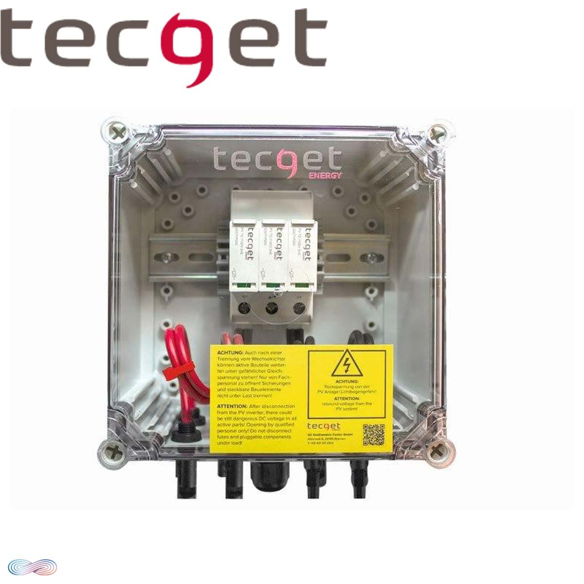 TECGET 1100V DC-Überspannungsschutz Typ 2 für 2 String mit 1 MPP...