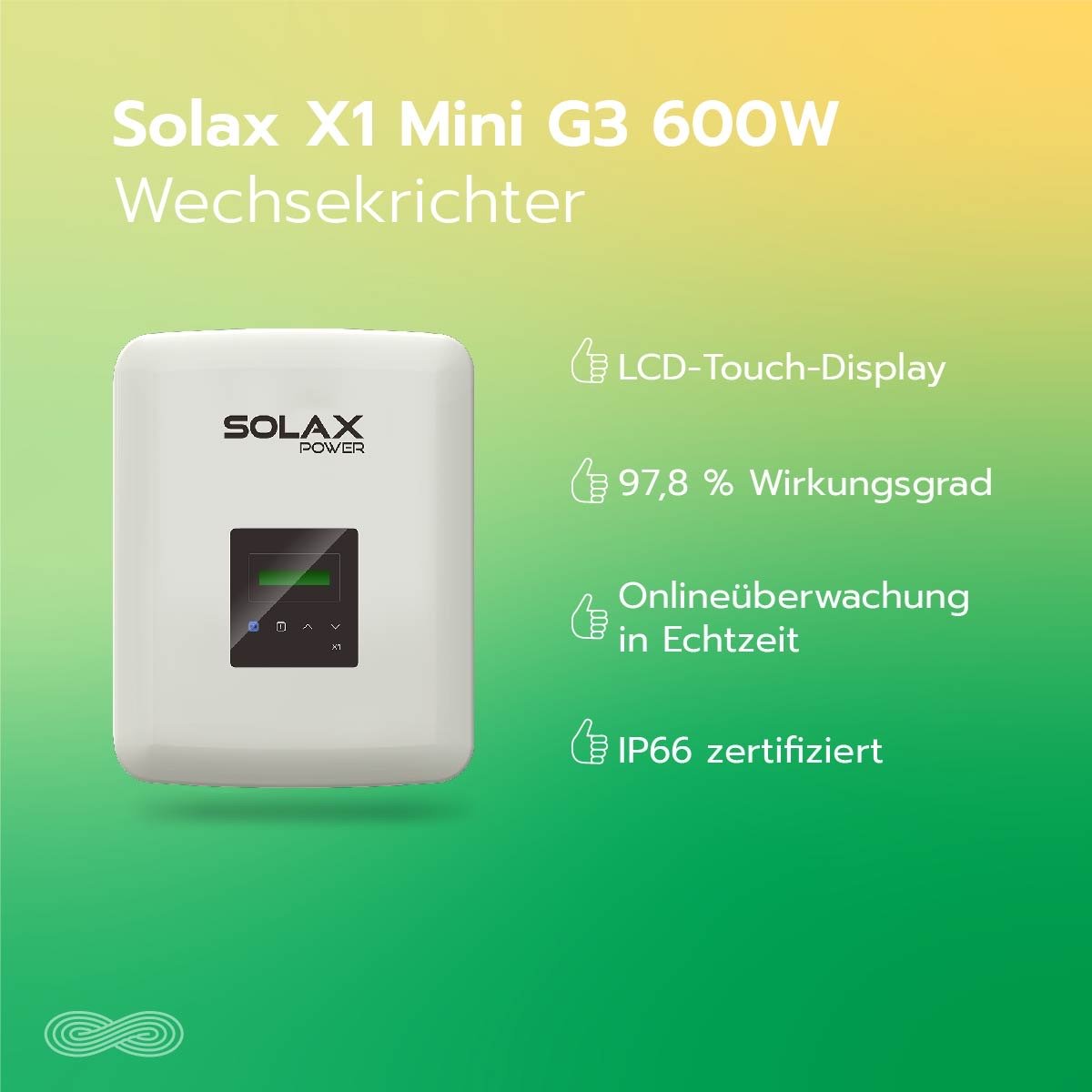 SolaX X1-0.6-S-D Mini G3 600W | Solar Wechselrichter mit WiFi''