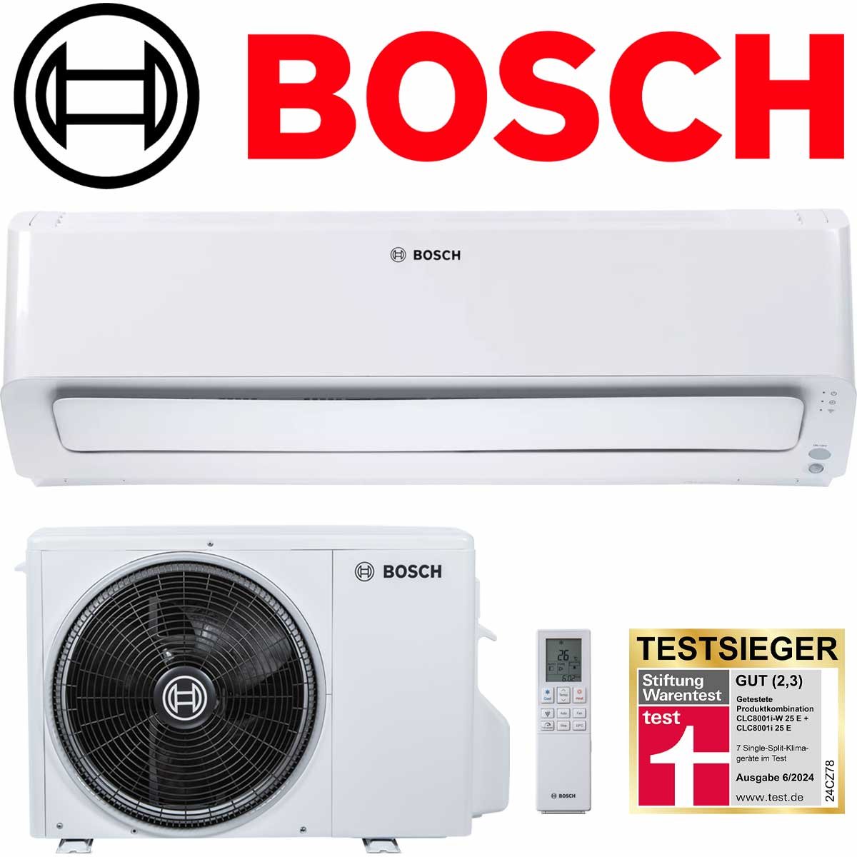 BOSCH Climate Class 8000i 25 E Klimaanlage 2,5 kW | CLC8001i-Set...