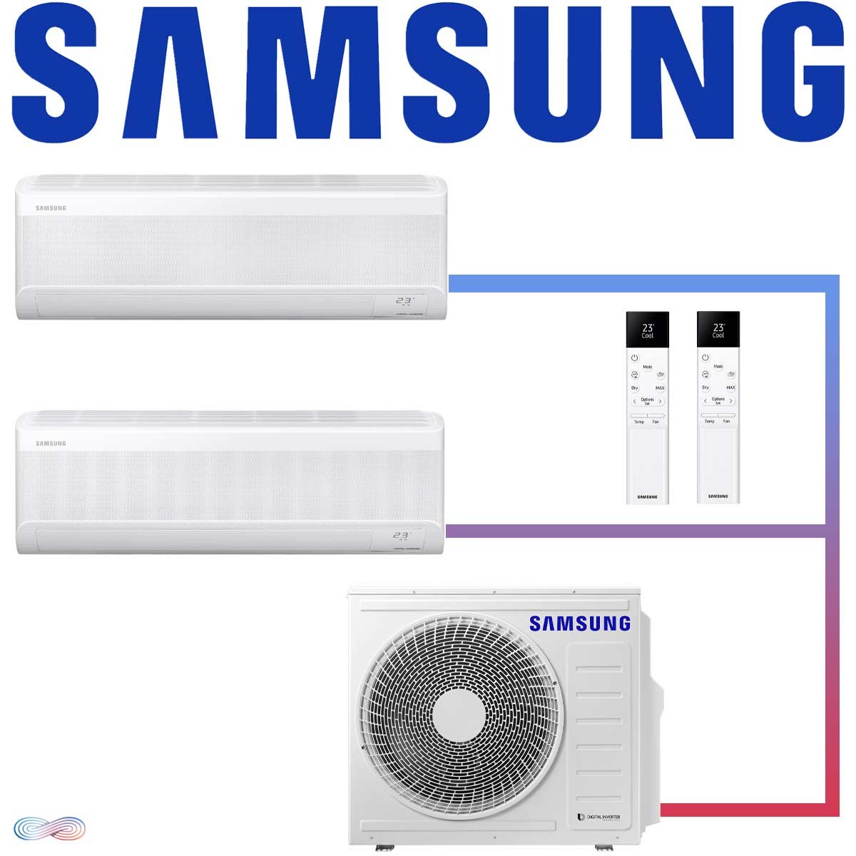 Samsung Wind-Free Standard Set 2× 5 kW Wandgerät + 8 kW Außengerät''
