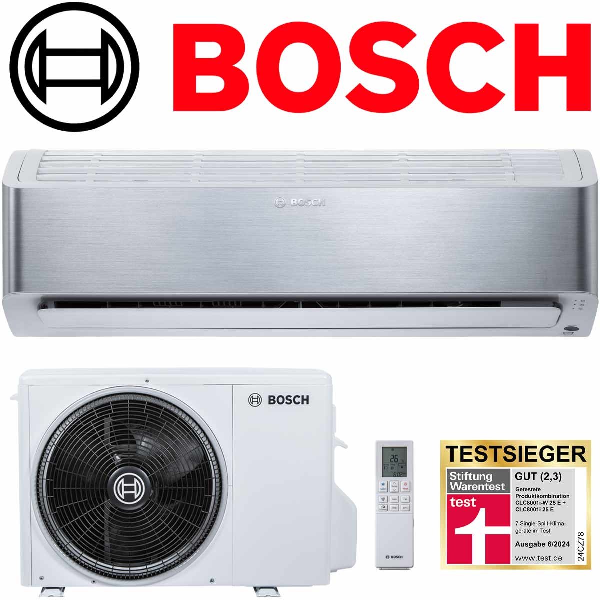 BOSCH Climate Class 8000i 25 ET Klimaanlage 2,5 kW SET | Silber''