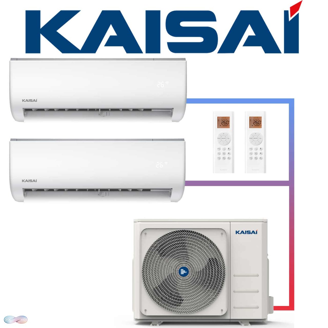 Kaisai ONE+ Multisplit Set 7,9 kW | 2x 3,5 kW KRX-12PEGI +...