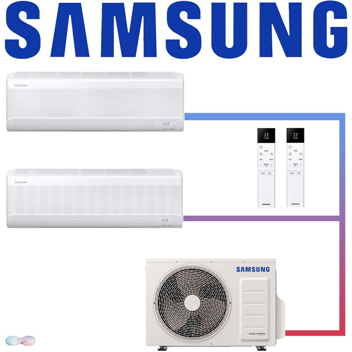 Samsung Wind-Free Standard Set 2× 2,5 kW Wandgerät + 4 kW Außengerät''