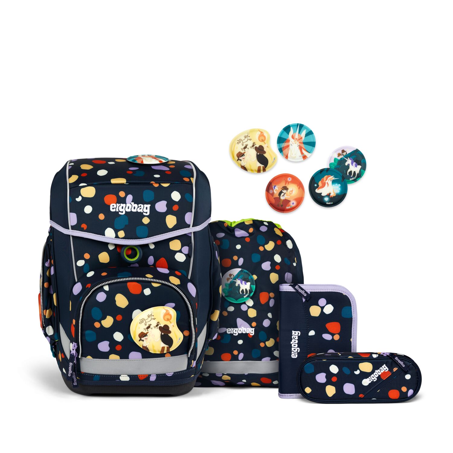 ergobag cubo 5-teiliges Schulrucksack-Set 2024 Bärnsteinhöhle