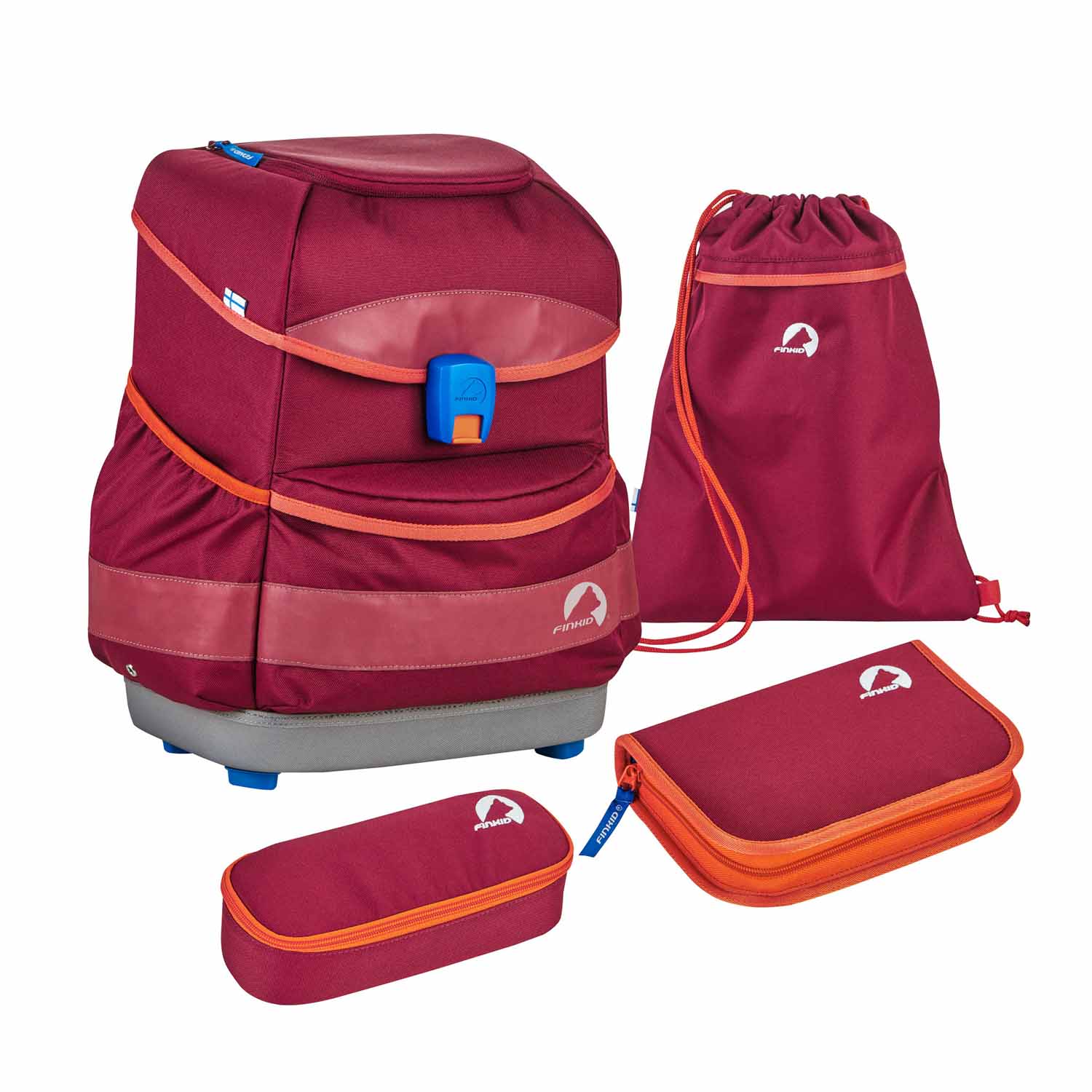 Finkid Buddy Classic Schulrucksack-Set Beet Red /chili