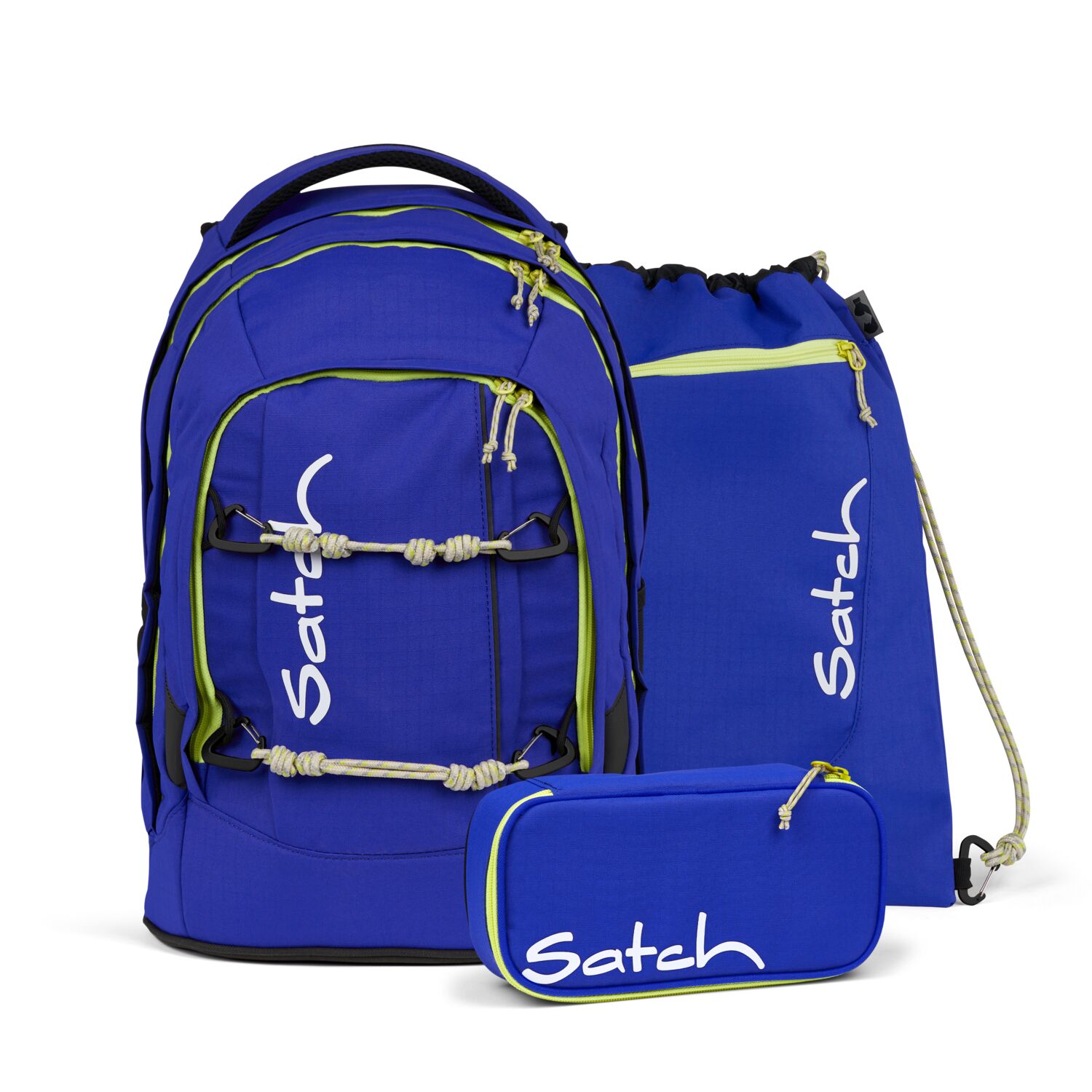 satch pack ADVENTURE Schulrucksack Set Blue Climber