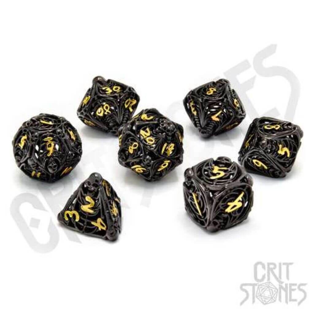 Hollow Metall RPG Würfel Set Soulreaper Gold