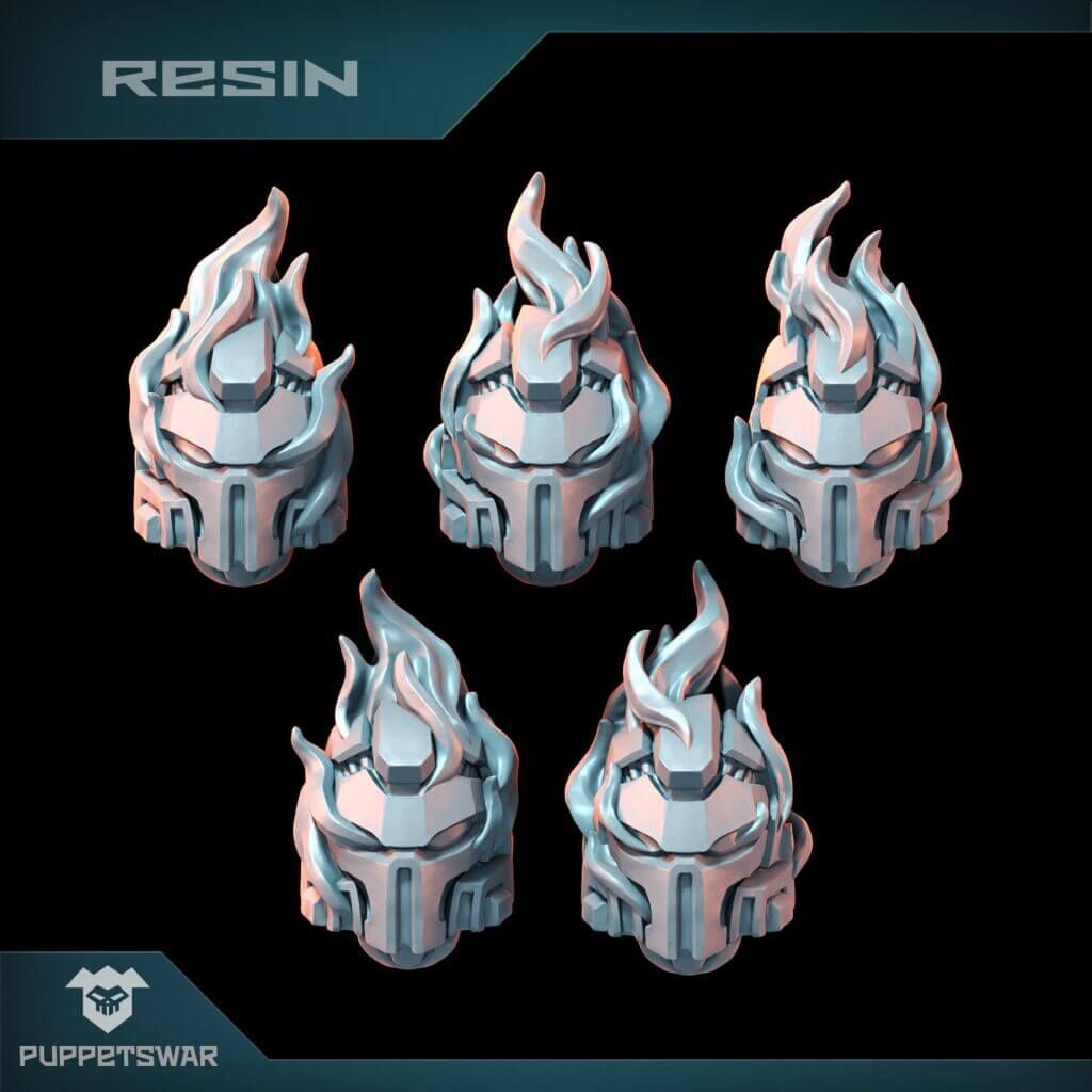 Brennende Crusher-Helme