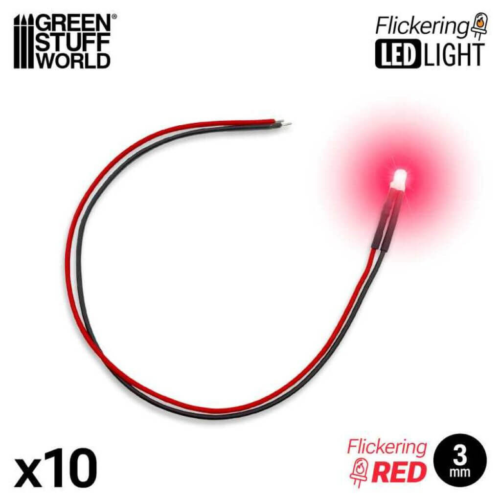 Rote blinkende LED-Leuchten 3 mm