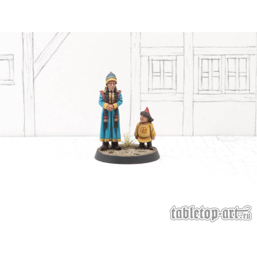 Townsfolk Miniatures - Mongolische Frau mit Kind (2)