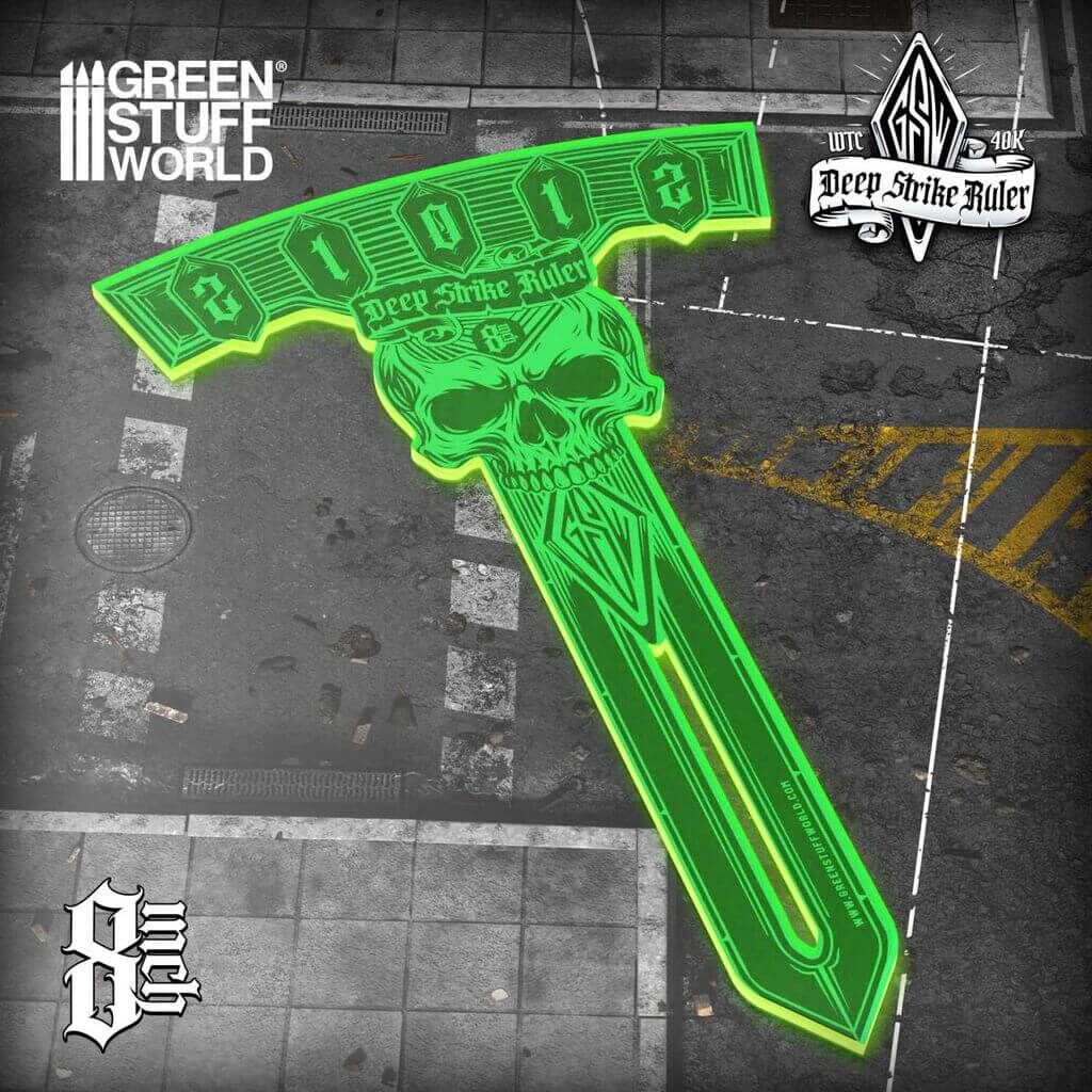 8 Zoll Deep strike Schablone - Fluor Grün