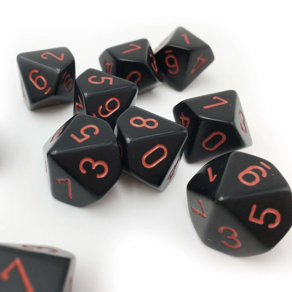 Opaque Polyhedral zehn W10 Set Black Red