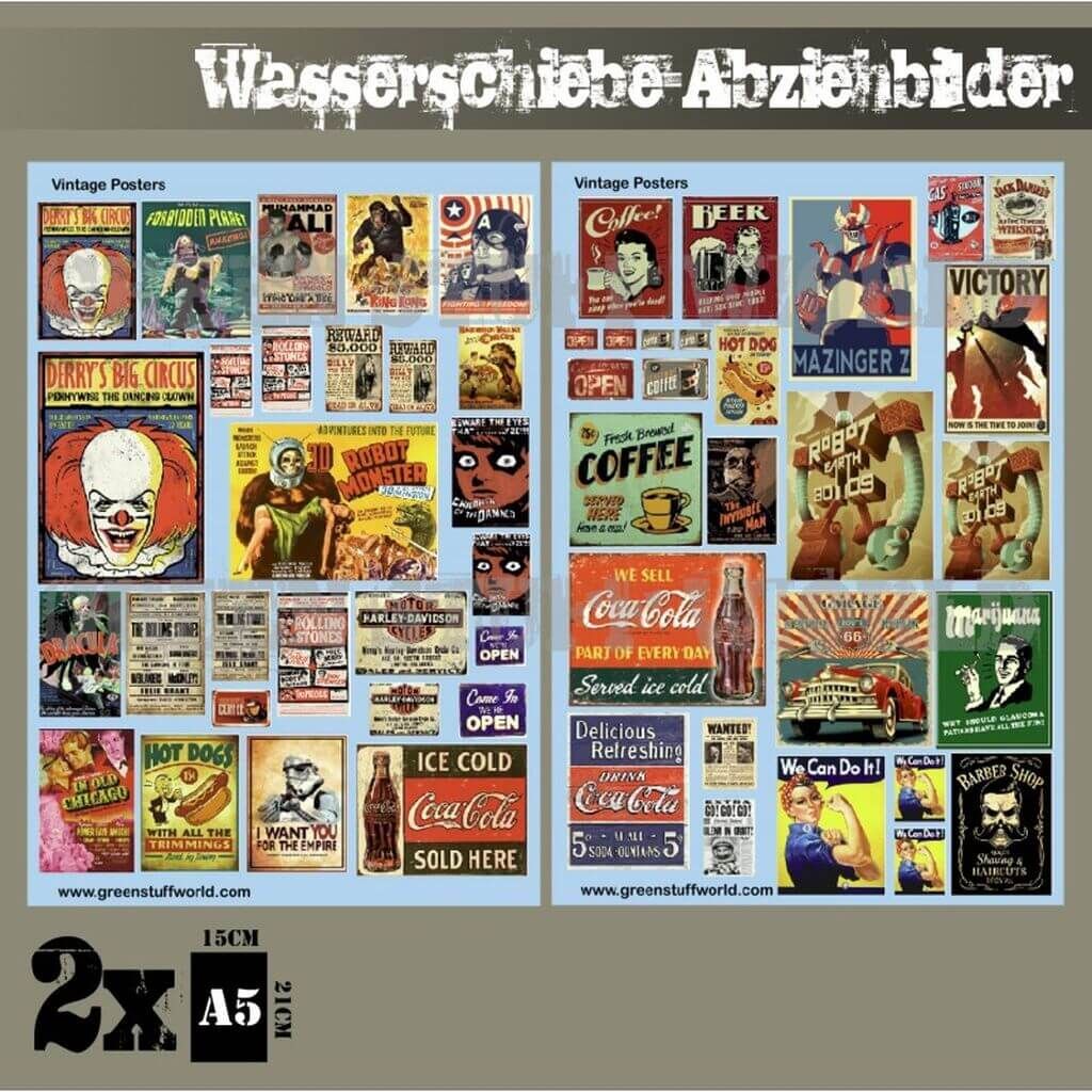 Wasserschiebe Abziehbilder - Vintage Posters
