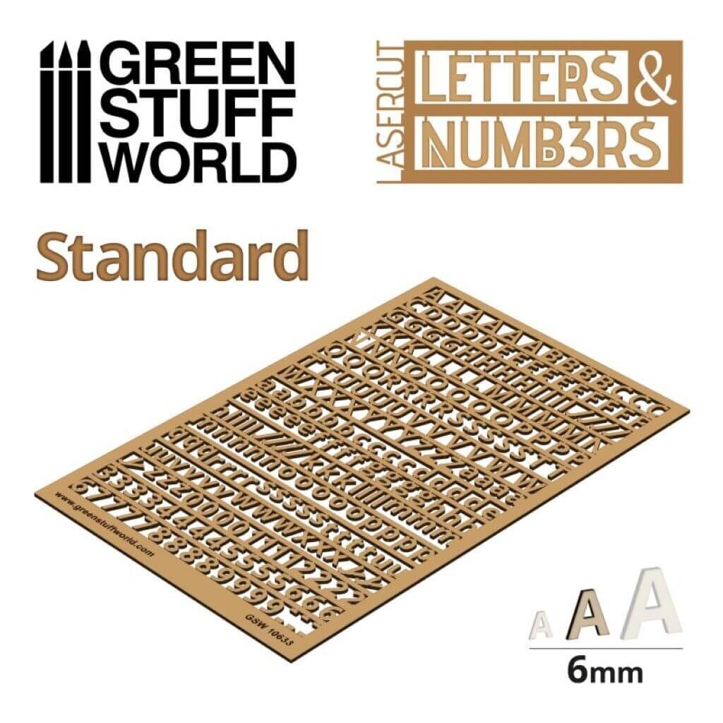 Buchstaben und Zahlen 6 mm STANDARD