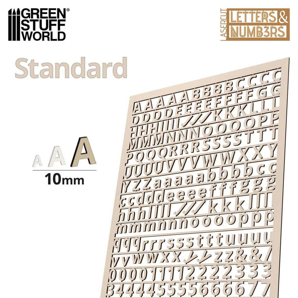 Buchstaben und Zahlen 10 mm - Standard