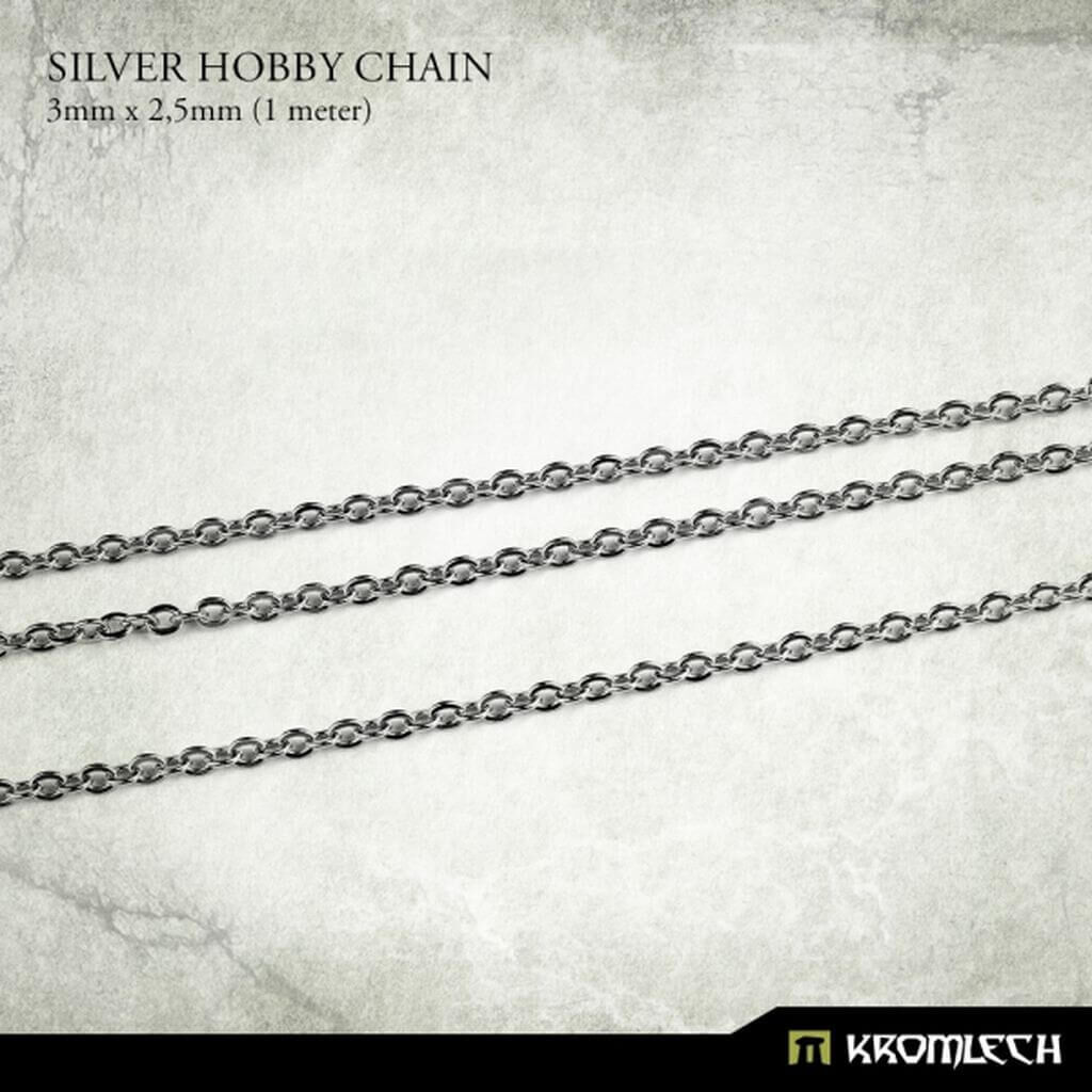 Silver Hobby Chain 3mm x 2,5mm (1 meter)