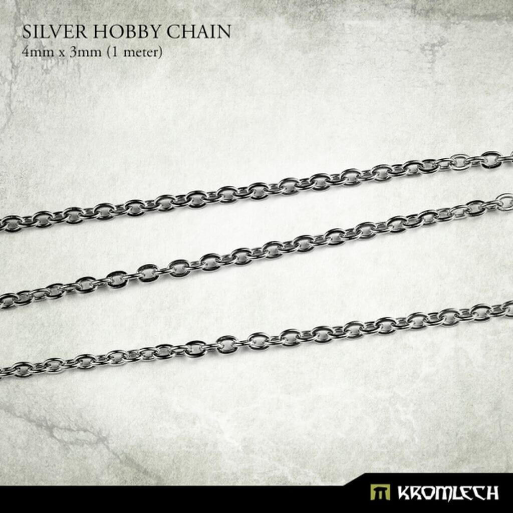 Silver Hobby Chain 4mm x 3mm (1 meter)