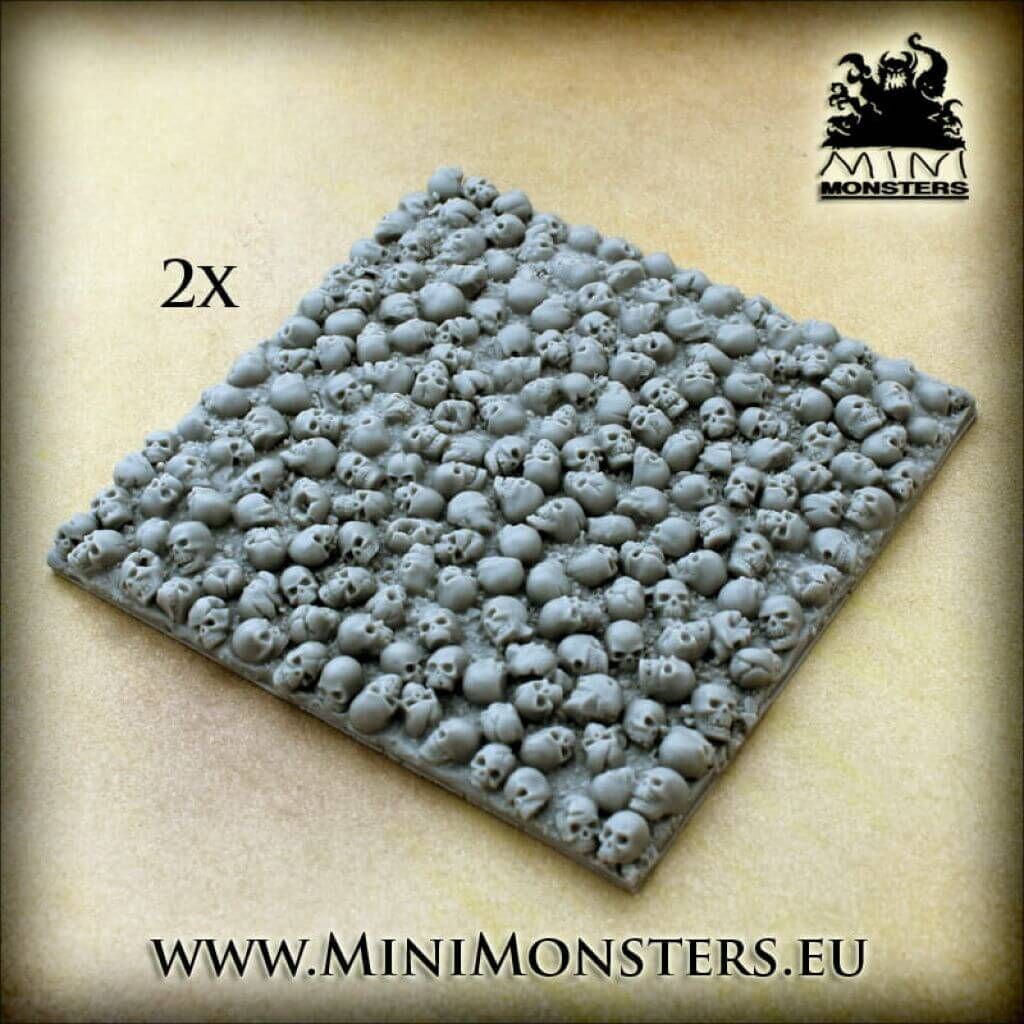 Totenschädel Boden 2x 9x9cm