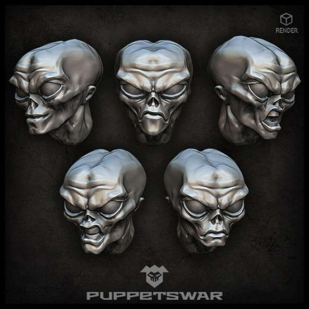 Gray Alien Heads