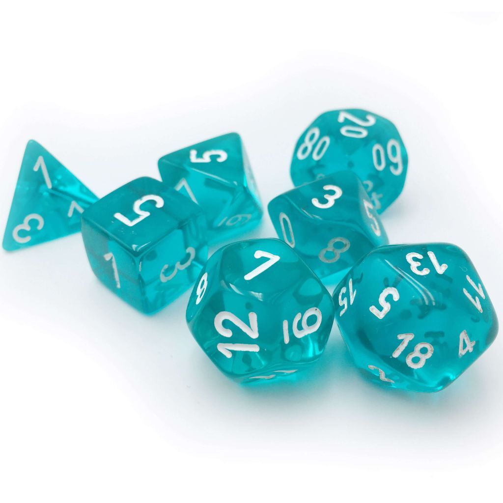 Chessex Translucent Polyhedral 7-Die Set - Teal/white