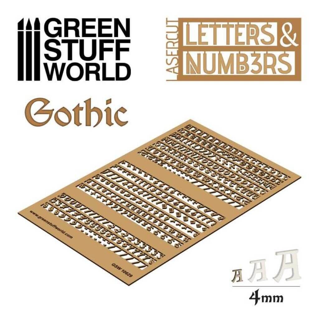 Buchstaben und Zahlen 4 mm - Gotisch