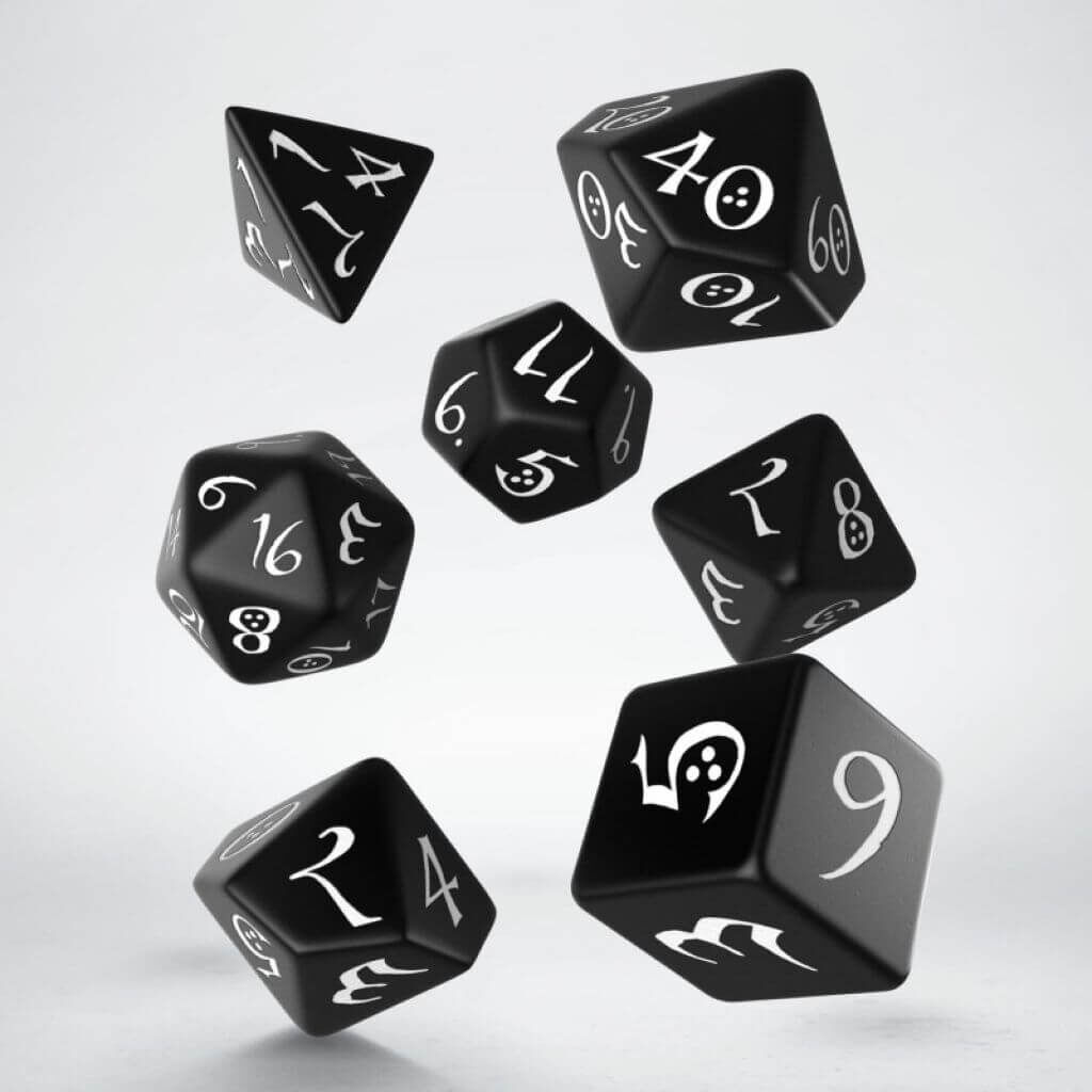 Classic RPG Schwarz & Weiß Würfel Set