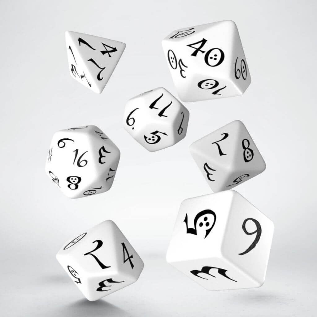 Classic RPG Weiß & Schwarz Würfel Set