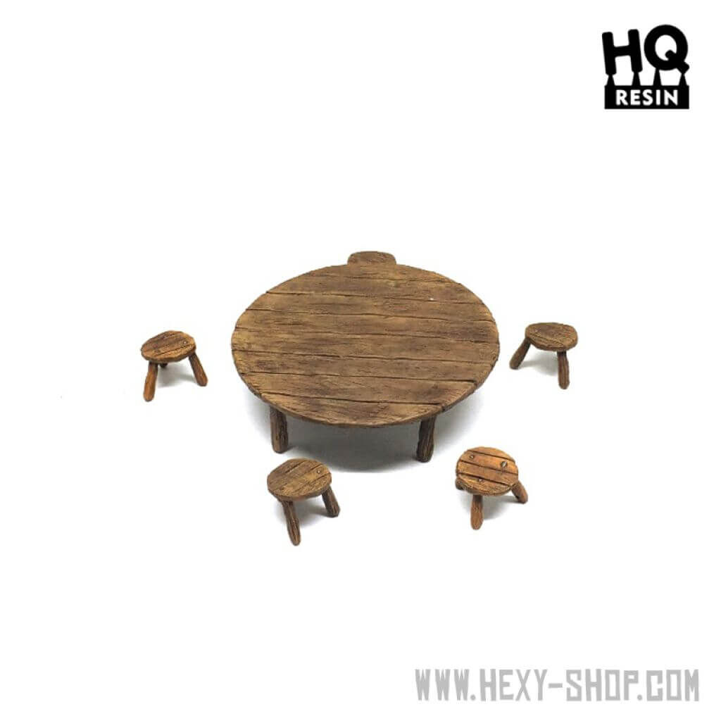 Holztisch und Stühle Set 3