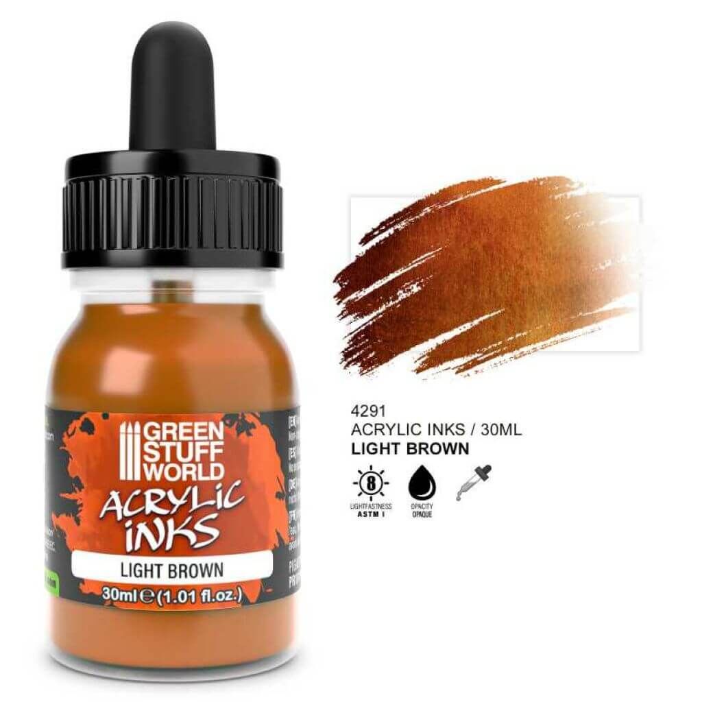 Acrylic Ink Opaque - Hell Braun