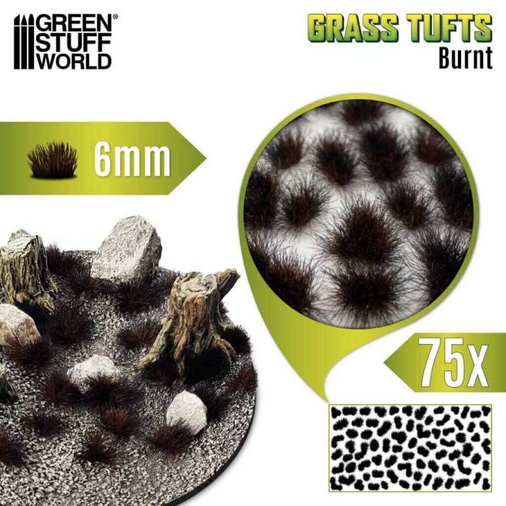 Grasbüschel - Tuft 6mm - Verbranntes Braun