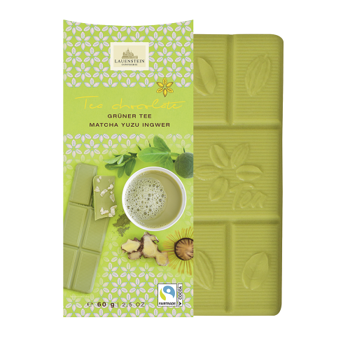 Teeschokolade 'Grüner Tee Matcha-Yuzu-Ingwer'