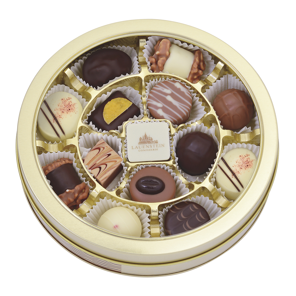 Runddose Trüffel und Pralinen