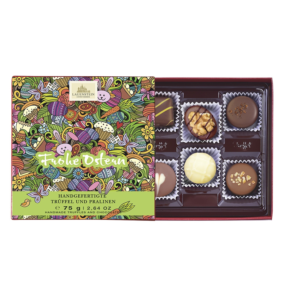 Osterpräsent Trüffel und Pralinen