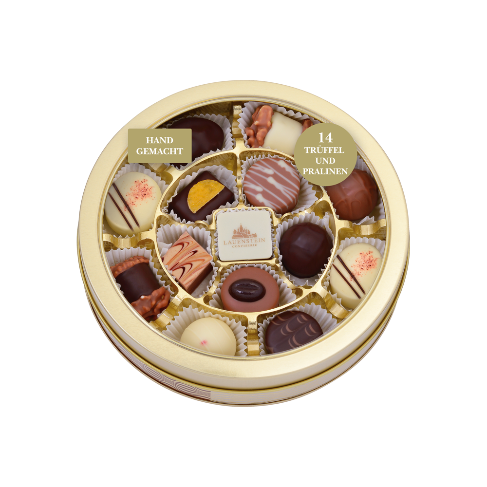 Runddose Trüffel und Pralinen