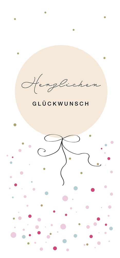 POSTKARTE Herzlichen Glückwunsch 'Luftballon'